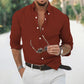 New Long Sleeve Button Lapel Men&