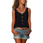 Stylish Solid-Colour V-Neck Vest Shirt