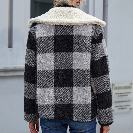 ChicCheck Plush Lamb Jacket: Cozy, Stylish & Versatile