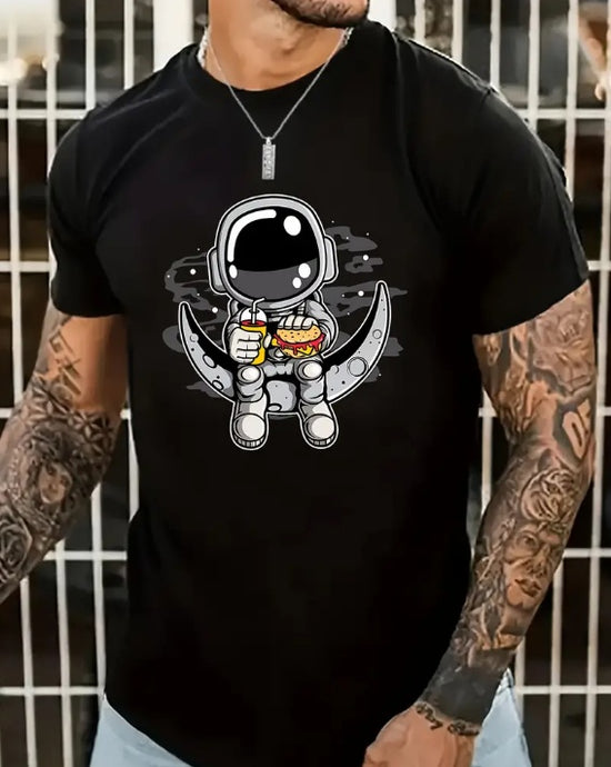 Blast off into style with the Cartoon Astronaut Pattern Men&