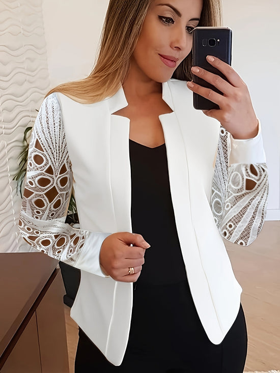 Chic White: Elegant Slim-Fit Long Sleeve Suit