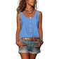 Stylish Solid-Colour V-Neck Vest Shirt