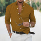 New Long Sleeve Button Lapel Men&