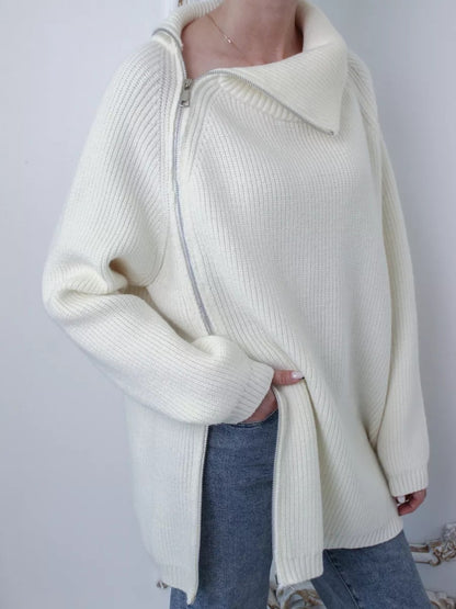 Zip-Turtleneck Loose Knit: Free Shipping, 7-12 Days