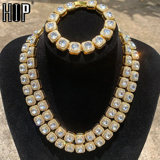 Bling Luxe 12MM Hip-Hop Tennis Chain Set