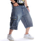 Multi-pocket Hip-hop Denim Shorts