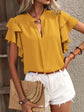 Vibrant V-Neck Ruffle Summer Top