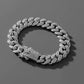 Rhinestone Paved Cuban Link Chain Bracelet