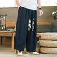 Crane Ribbon Harlan Pants: Elegant Chinese Style Wear