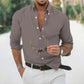 New Long Sleeve Button Lapel Men&