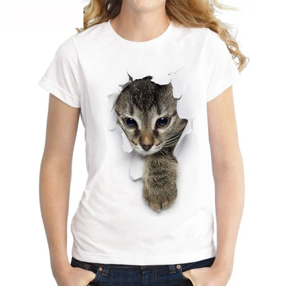 Chic 3D Cat Harajuku T-shirt