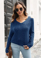 Off-Shoulder V-Neck Loose Sweater