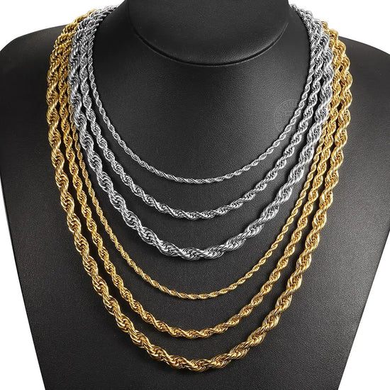 Twisted Rope Link Chain Necklace